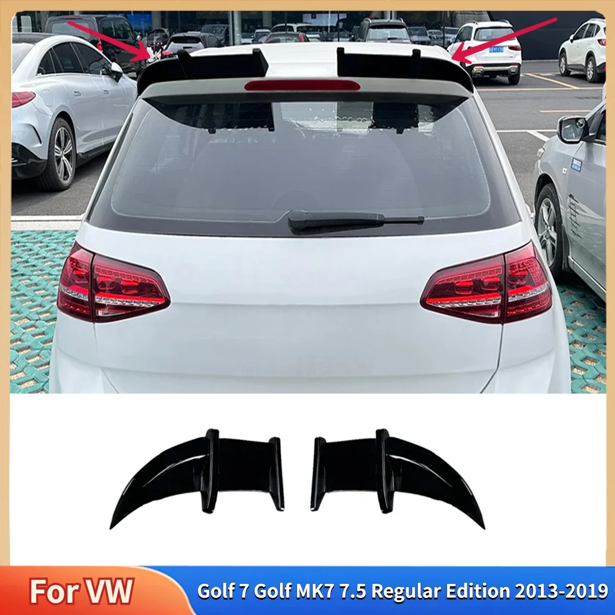 For VW Golf 7 Golf MK7 7.5 Regular Edition 2013-2019 Car Tail Wing Rear Trunk Spoiler Wing Roof Spoiler Wings Auto Parts Tuning