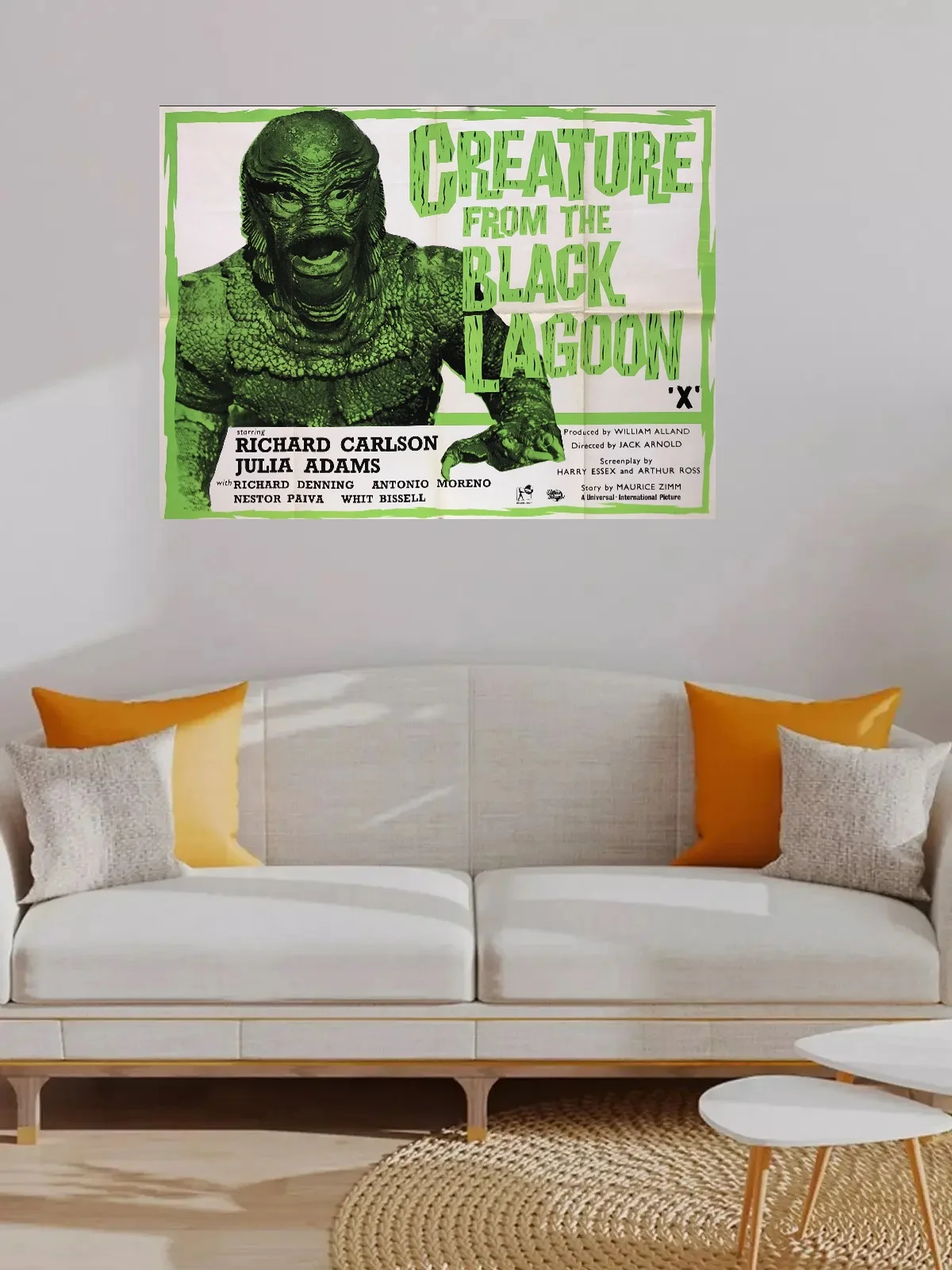 1954 The Creature From The Black Lagoon Movie, Art Picture Print Silk Poster, Home Wall Decor