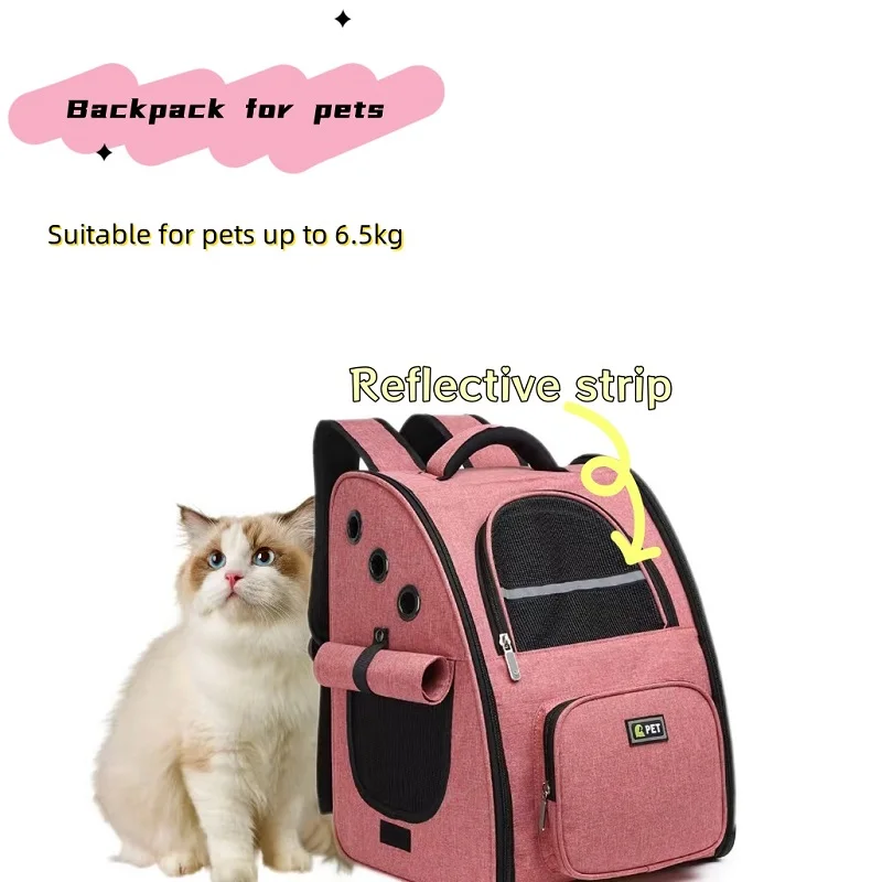 Large capacity foldable cat bag for travel, portable, breathable, comfortable, and comfortable for cats, dogs, and dogs