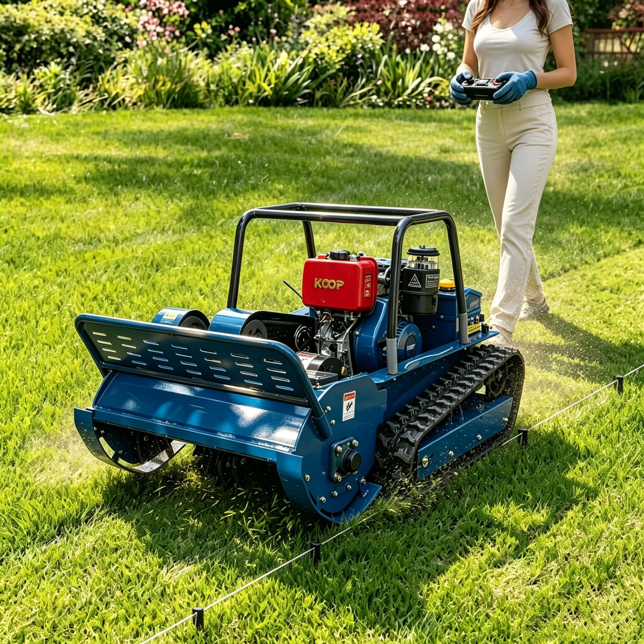 Factory Hot Sale Remote-Controlled Lawn Mower Flexible Turning Easy Operation For Farm And Large Area Grass Trimming Customized