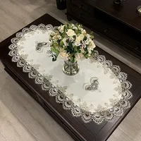 Oval Tablecloth Modern Dining Table Cover European Embroidered Tea Table Cloth Lace TV Cabinet Covers for Home Decor Tablecloth
