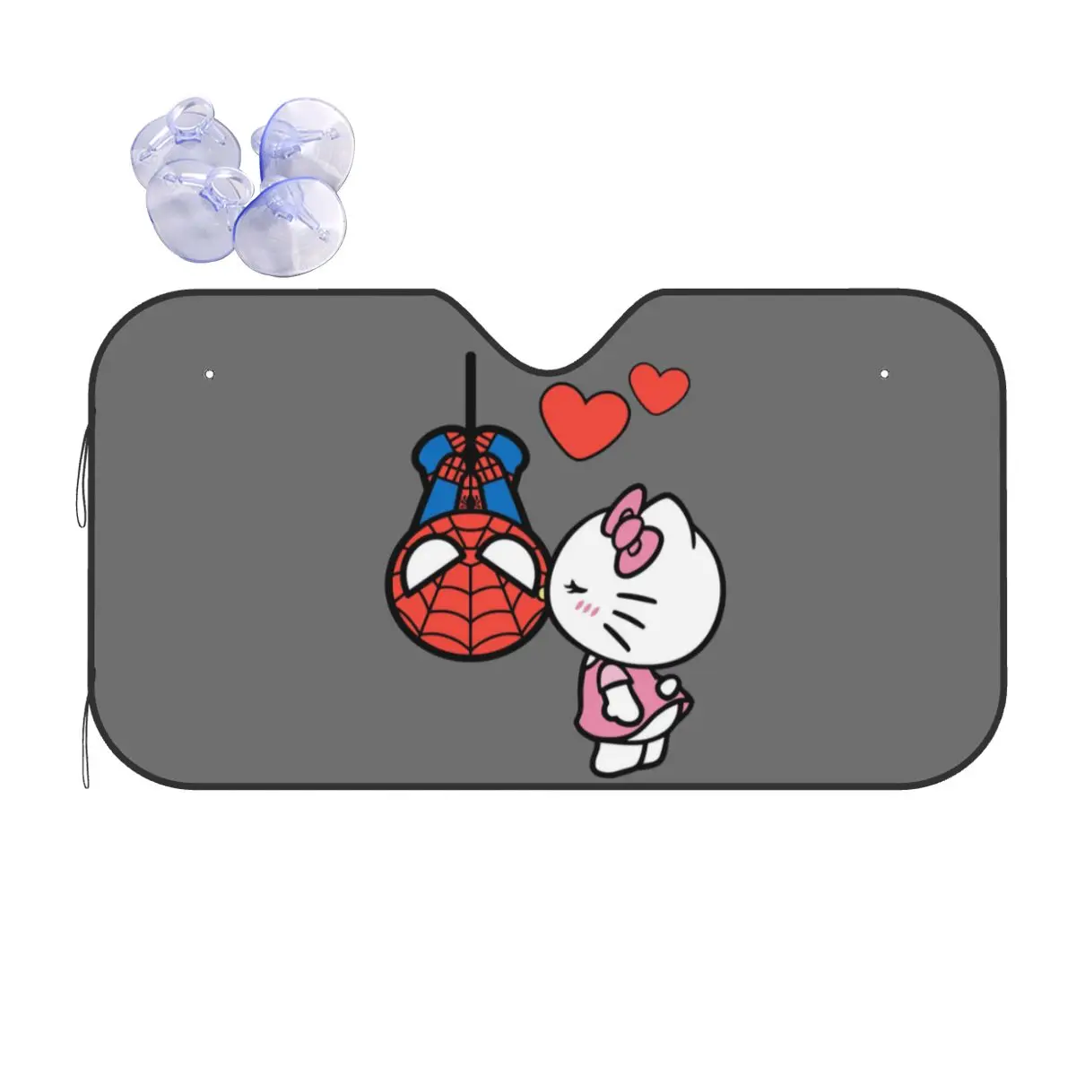 

Пользовательский Hello Kitty Loves Spiderman солнцезащитный козырек на лобовое стекло кошка мультфильм складной светоотражающий солнцезащитный козырек на переднее окно козырек