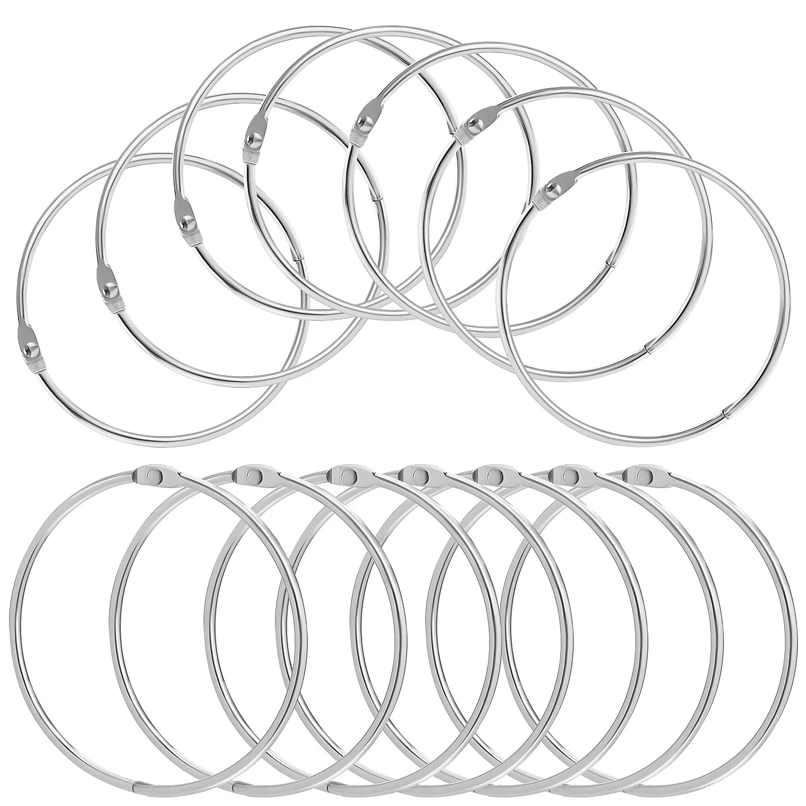 

16Pcs Metal Binder Rings Iron Openable Circular Book Binding Rings for Office Documents Index Cards Flashcards Notes