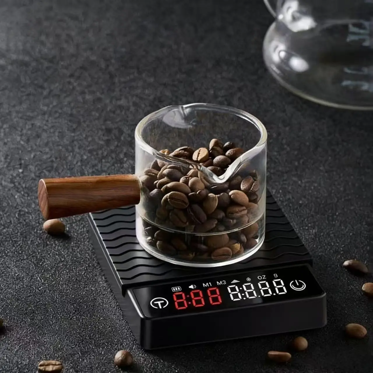 Black Mirror Pour Over Coffee Scale Espresso Scale,Flow Rate, Auto Timer,Ratio, 3 Brewing Modes, 2kg Capacity view 4