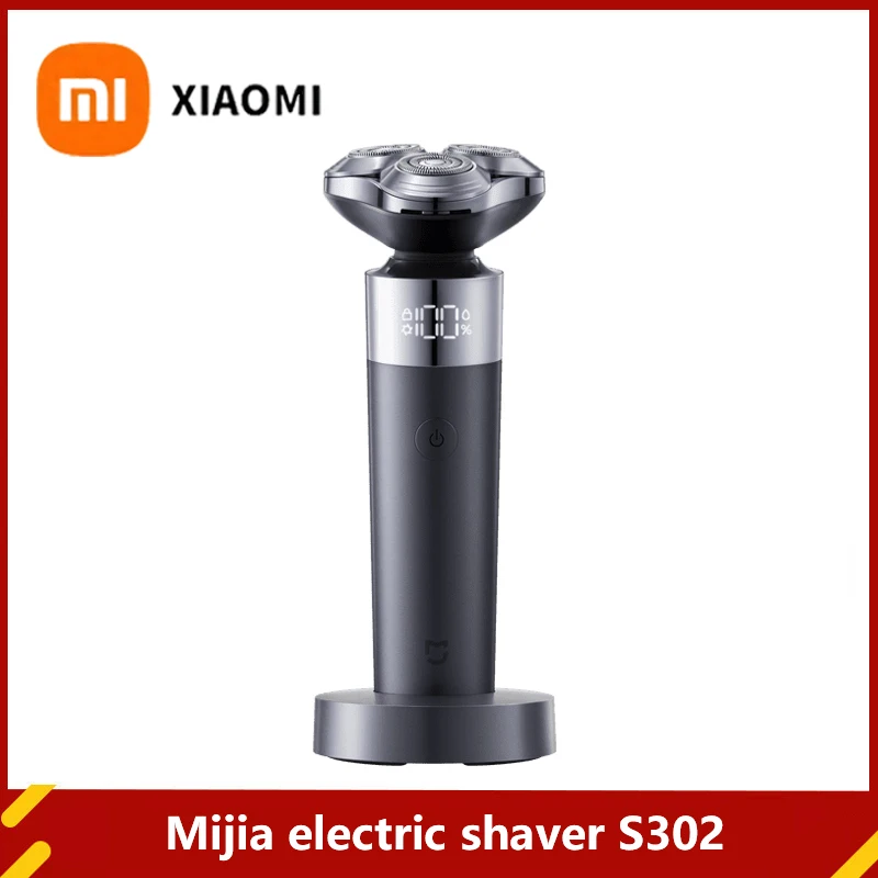 

Mijia Electric Shaver S302 LED Digital Display IPX7 Waterproof 800mAh Tpye-C Rechargeable Razor Shaver for Men