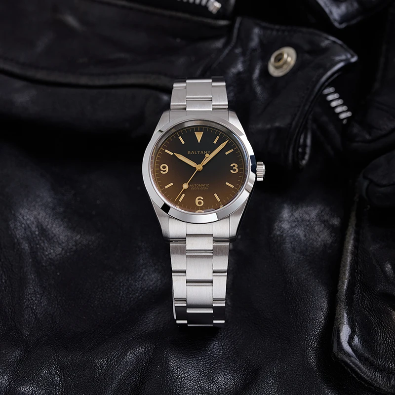 خمر اكسبلورر استبدال 39 مللي متر ساعة رياضية الياقوت مضيئة NH38 حركة سوار الفولاذ المقاوم للصدأ 100ATM رجل ساعة اليد