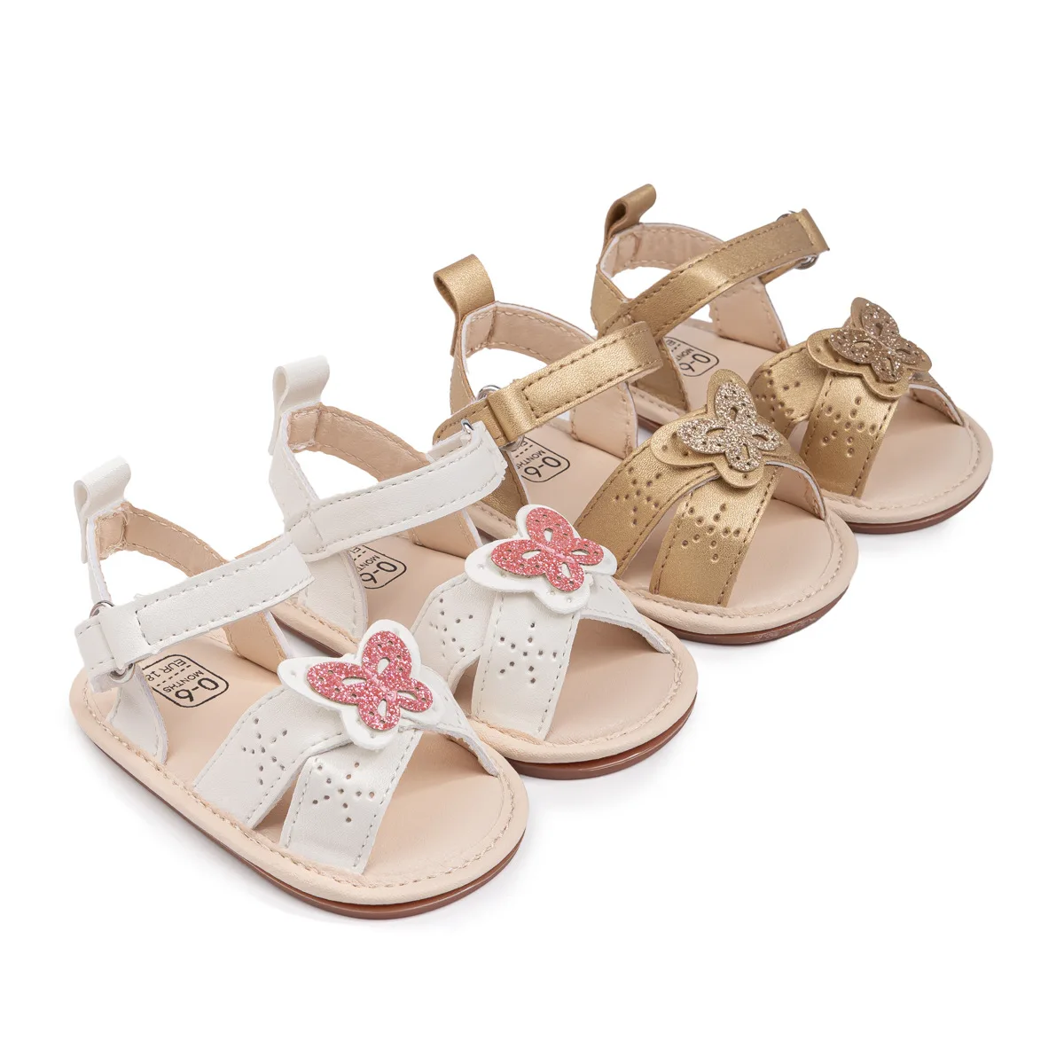 

Kids'Casual Shoes Toddler Solid Color PU Leather Fashion Summer Shoes For Baby Anti-slip Peep Toe Gold White Size 11-13