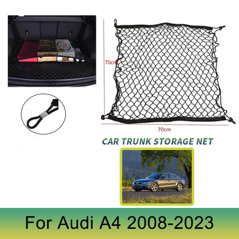 Car Trunk Net for Audi A4 B8 B9 8K 8W S-line 2009 2008-2023 2022 2021 2020 Nylon Cargo Mesh Net Luggage Elastic Car Accessories