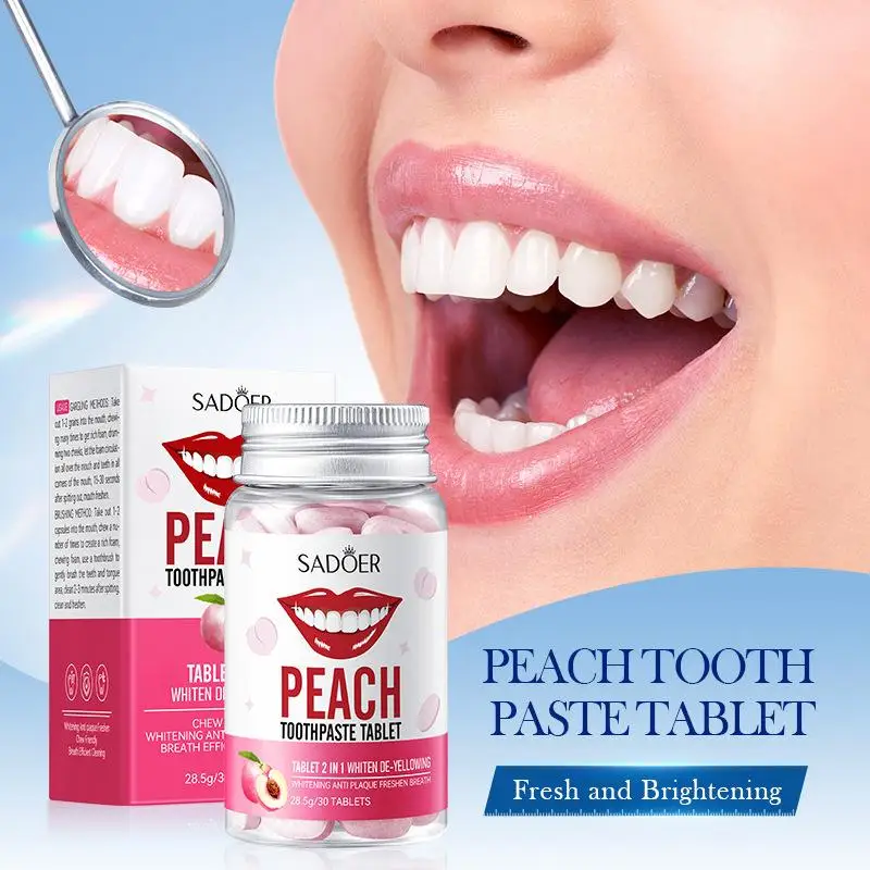 【AD】30 Capsules/Bottle Toothpaste Tablets Improve Bad Breath Remove Smoke Stains Fresh Oral Hygiene Toothpaste Tablet Oral Clean