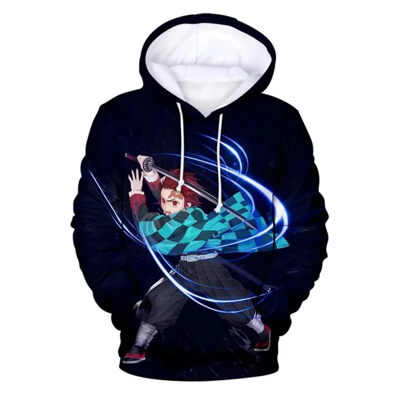 Hot Sale Demon Slayer Trend Pullover 3D Printed Sweatshirt Cosplay Anime Peripheral Comfortable Men's Sweatshirt Loose plus size