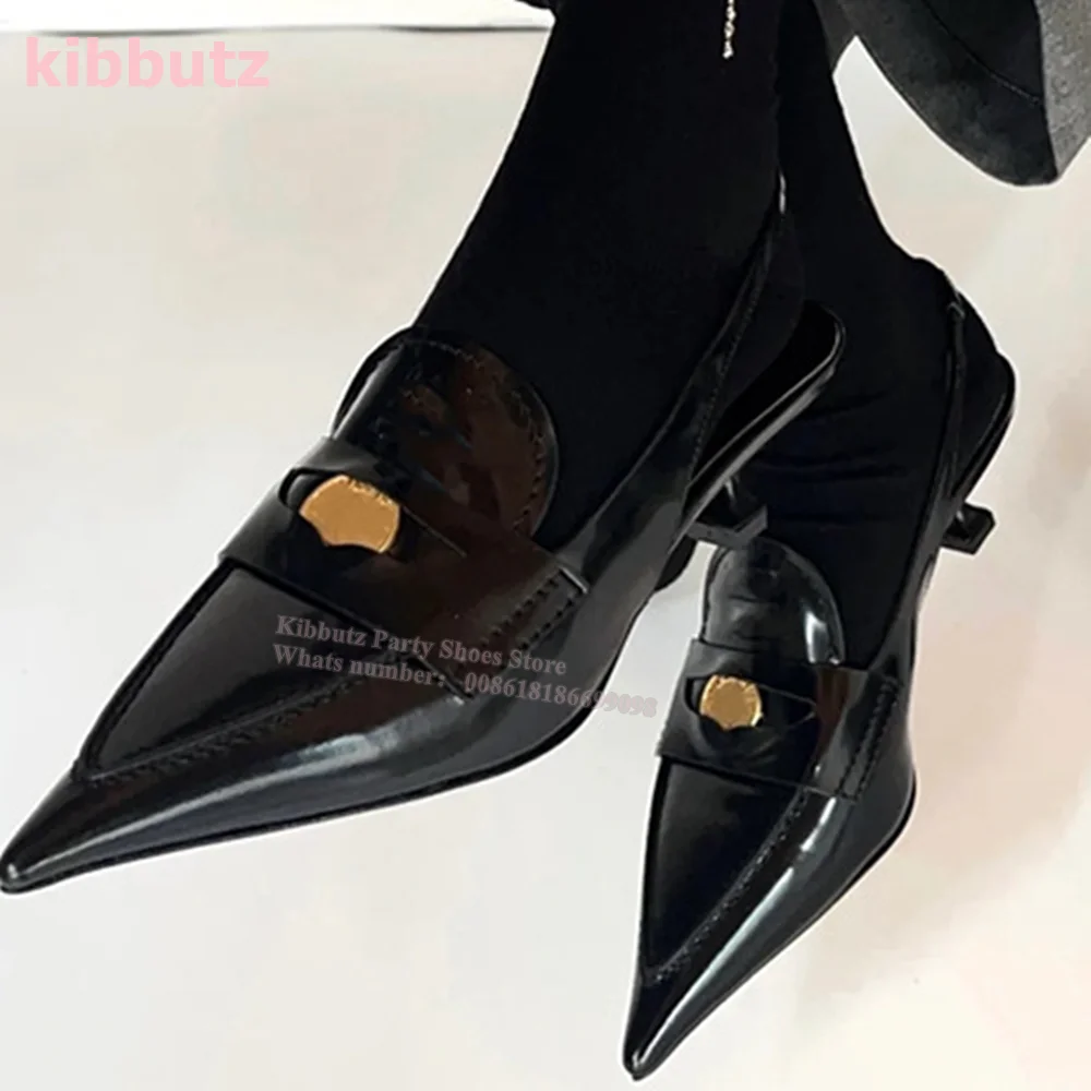 Vintage Pumps Genuine Leather Pointed Toe Kitten Heel Mixed Color Shallow Slip-On Fashion Elegant Sexy Women Shoes 2023 Newest