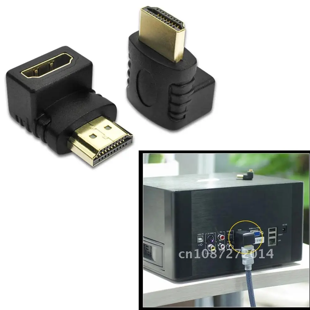 

HDMI-compatible Adapter 90 Degree Right-angle Male to Female Extender Elbow Connector HDMI-compatible Converter 270 Degree