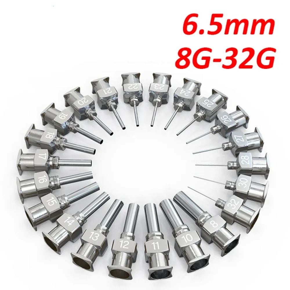 1/4 inch 6.5mm 8G-32G Stainless Steel Dispensing Needle Luer Lock Blunt Tip Industrial Glue Needle 12Pack