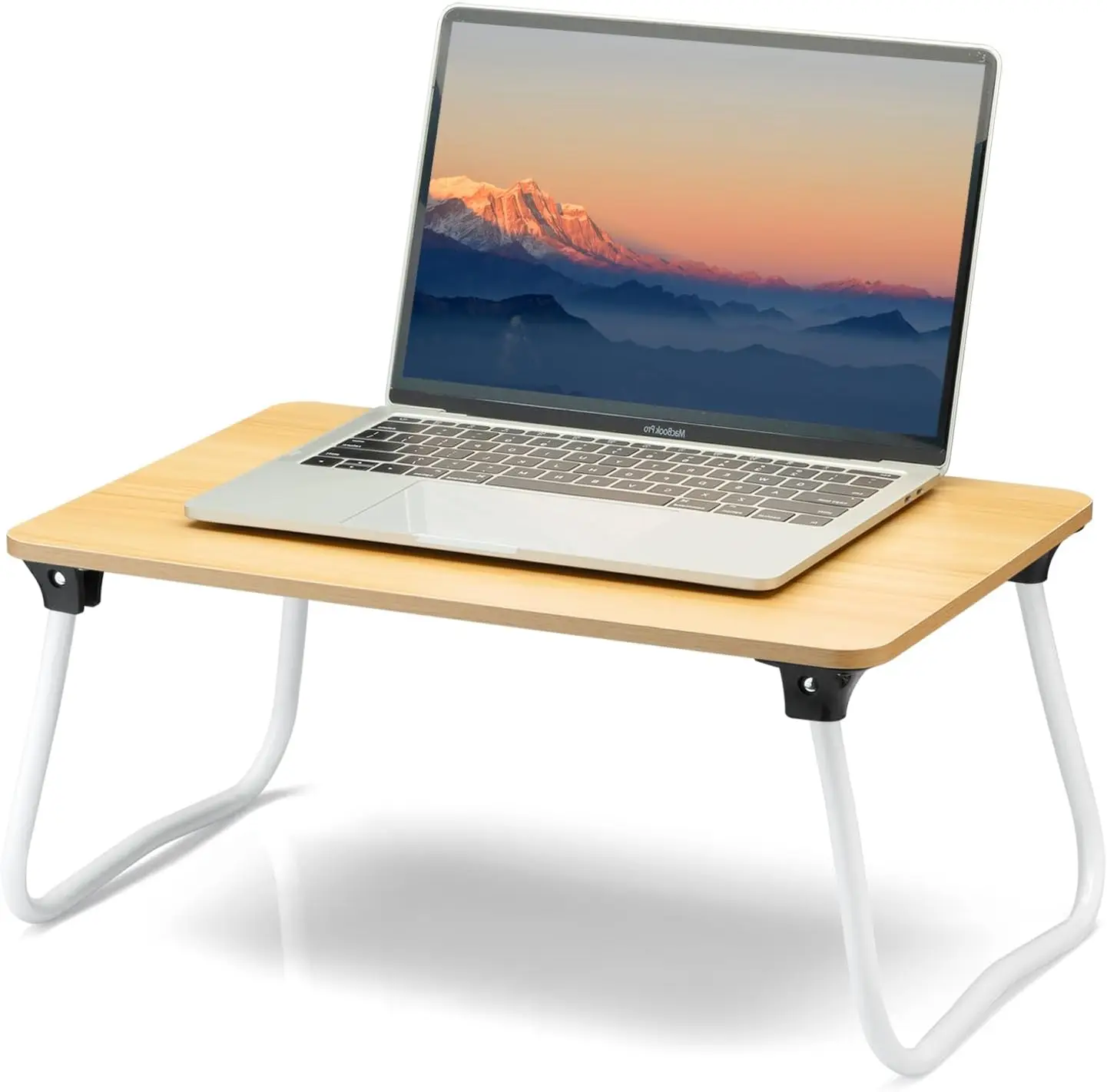 

Foldable Laptop Bed Desk, Portable Lap Desk for Couch, Breakfast, Picnic, Drawing - Lightweight & Mini Wood Table