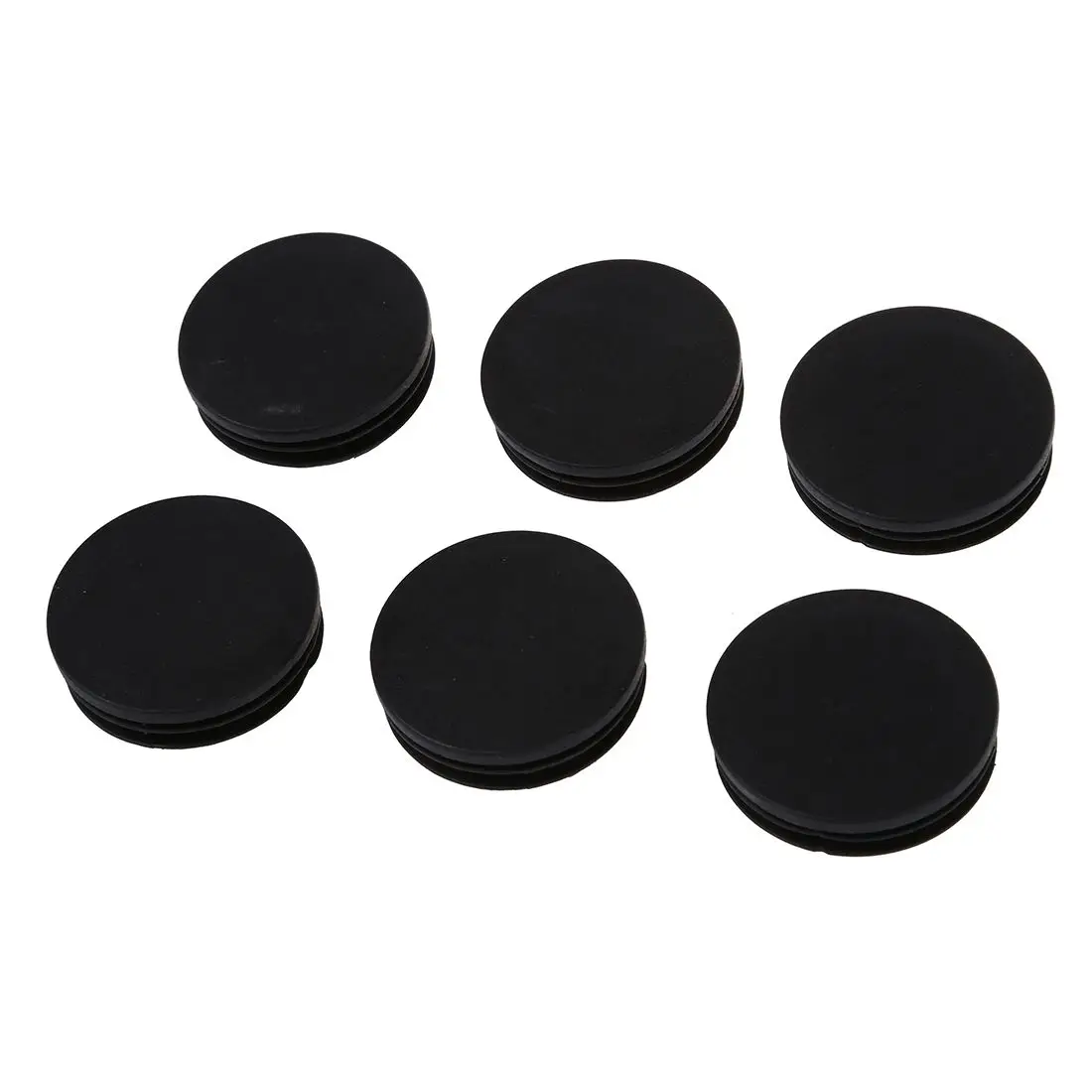 

6 x Black Plastic 50mm Dia Round Tubing Tube Insert Caps Covers