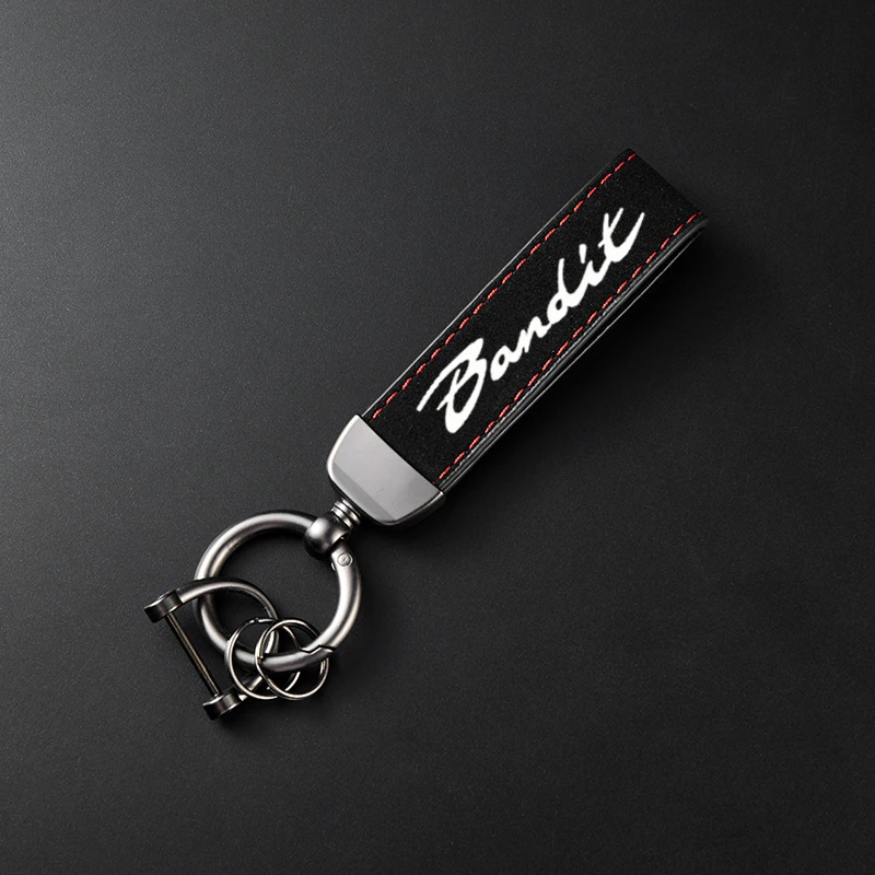 Brelok do kluczy motocyklowych SUZUKI BANDIT GSF 250 600 650 1200 1250 S N ABS Bandit, wysokiej jakości skóra zamszowa