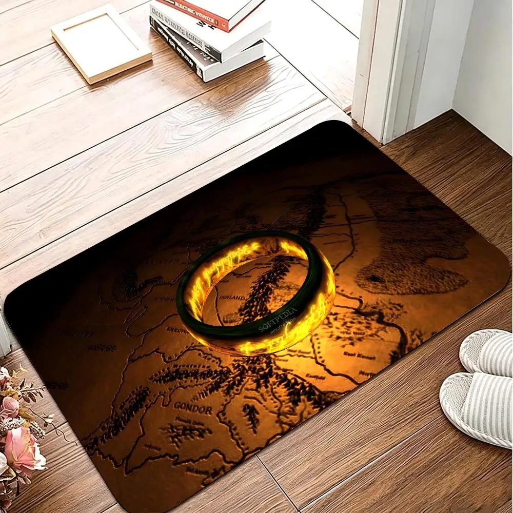 L-Lord's R-Ring Map Floor Mat Flannel Rug Soft Non Slip Washable Door Mat For Bathroom Bedroom Kitchen Home Decor