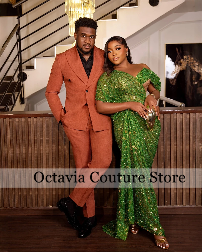 

Green O N Rhinestone Luxury Middle Eastern Evening Dresses Bead Crystal Dress Women Elegant Party Sequin Formal Gown Customized