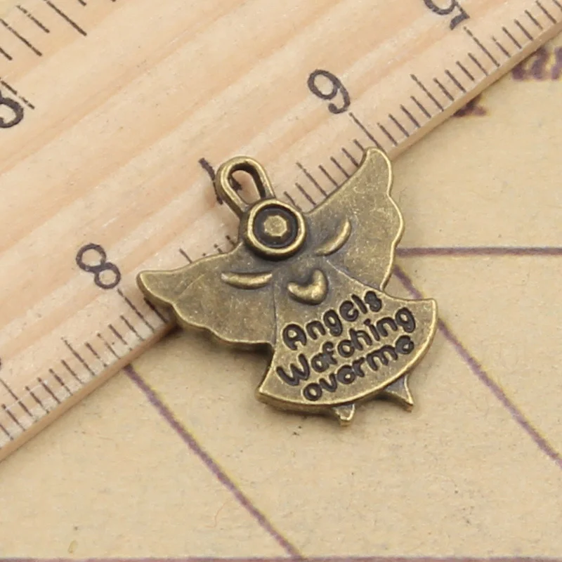 20pcs Charms Guardian Angel Watching Over Me 20x19mm Tibetan Bronze Silver Color Pendants Making Findings Antique DIY Jewelry