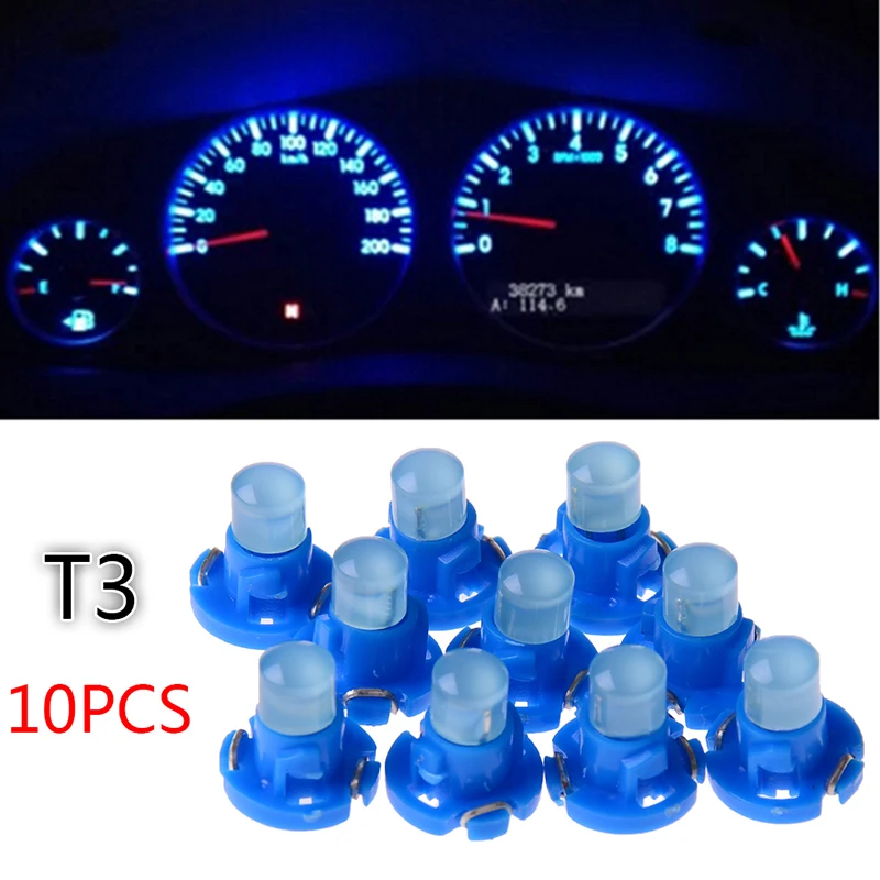 

10x T3 Led Bulb Instrument Dash Dashboard Gauge Base Lamp Light Blue