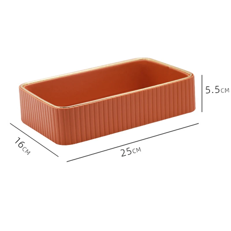 Leather Storage Tray Rectangle Cosmetic Box Watch Trinket Jewelry Display Plate Key Sundries Organizer Home Desktop Decoration