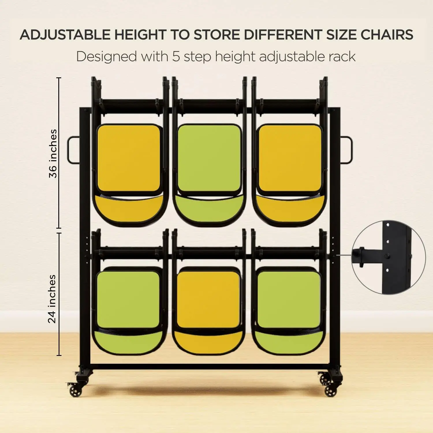 Cadeira dobrável Rack com rodas, 84 e 42 cadeiras titular, Dolly para mesa dobrável, 800 lbs Capacidade