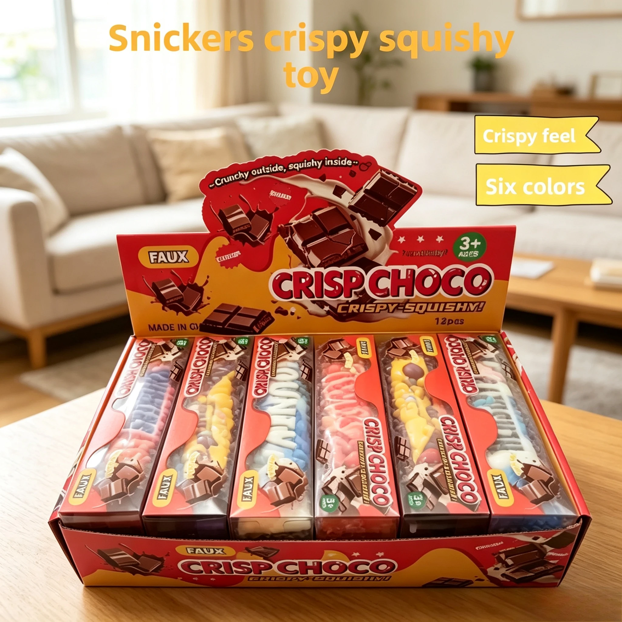 Crispy Snickers, pinch music, new simulation chocolate PU slow rebound creative decompression toy