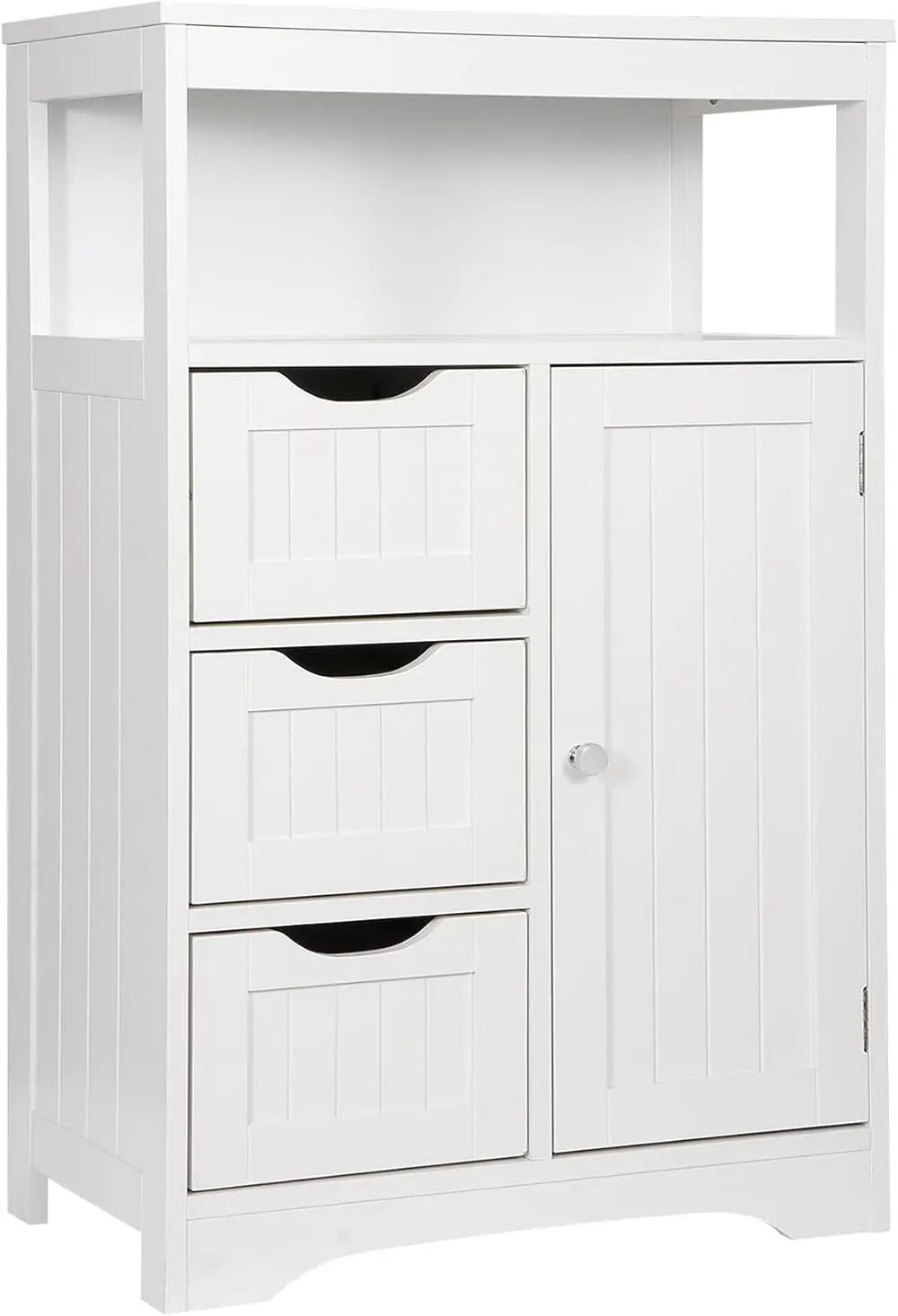 

Freestanding Bathroom Floor Cabinet with 4 Drawers and Adjustable Shelves, Living Room Entryway Home Organizer Unit, ¡­