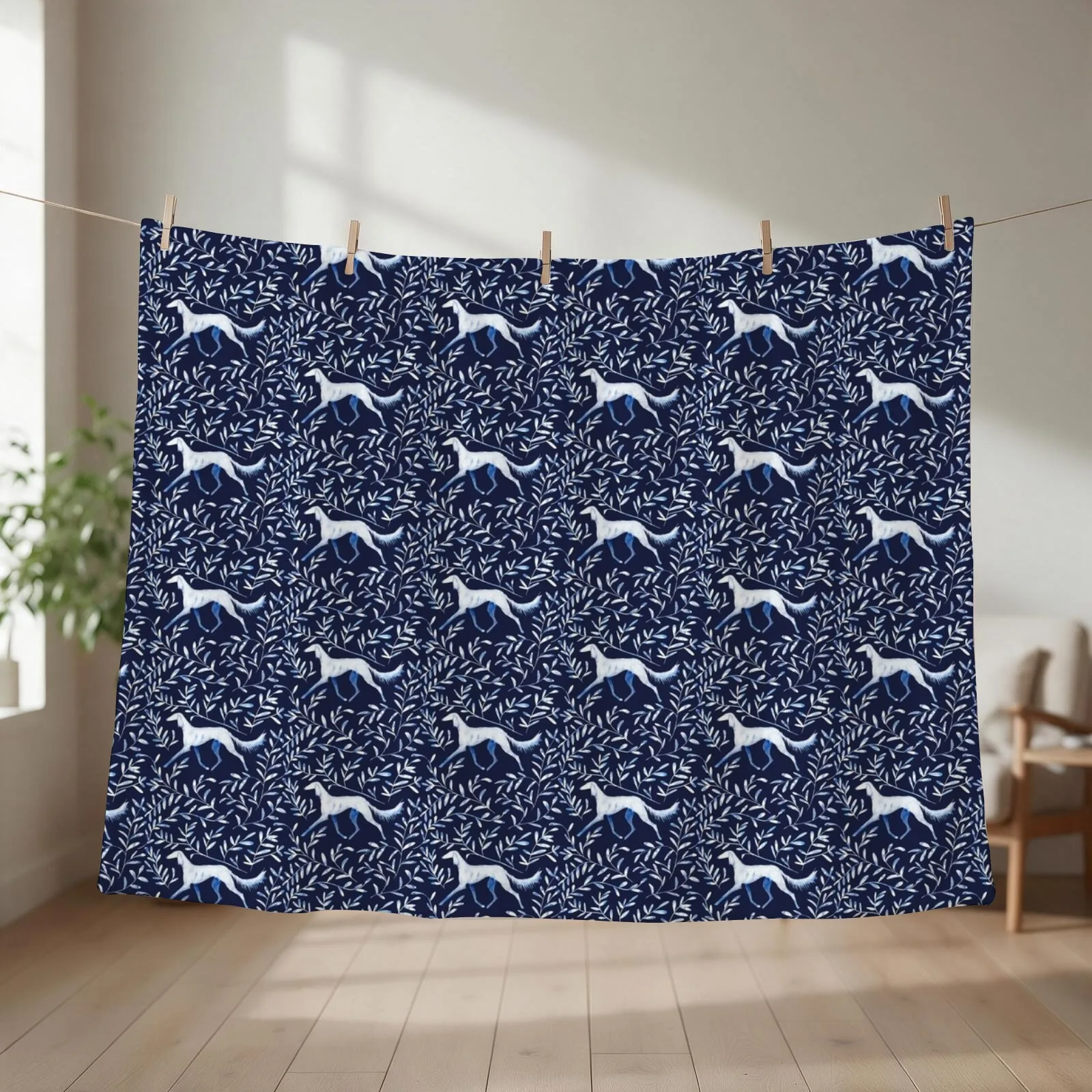 Saluki in Watercolours Throw Blanket couch cozy soft plush fuzzy picnic outdoor blanket