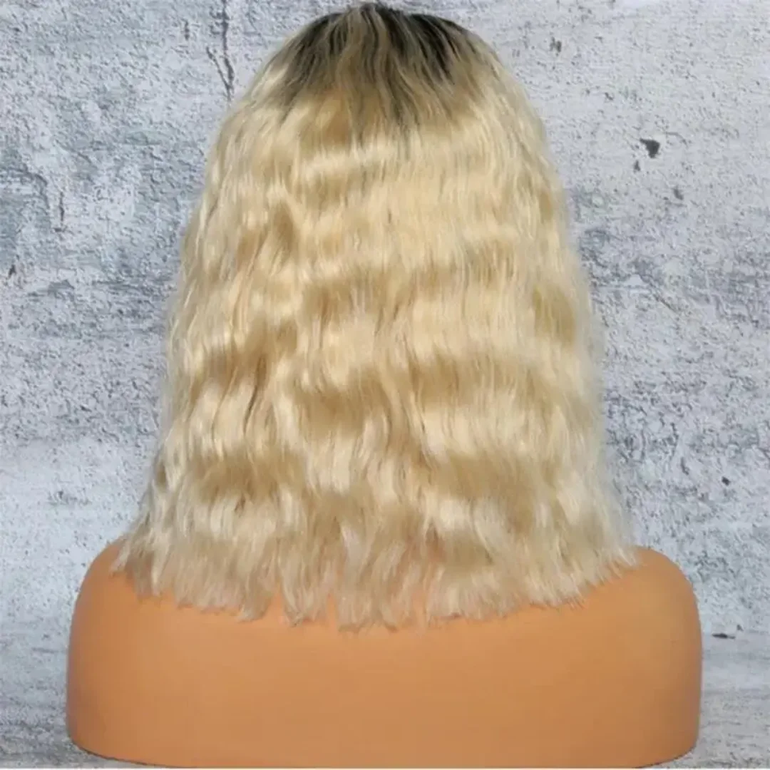 24Inch Ombre Blond Wave Natural HD Lace Wig for Women Pre-Plucked Transparent Lace Frontal Versatile Hair Wig