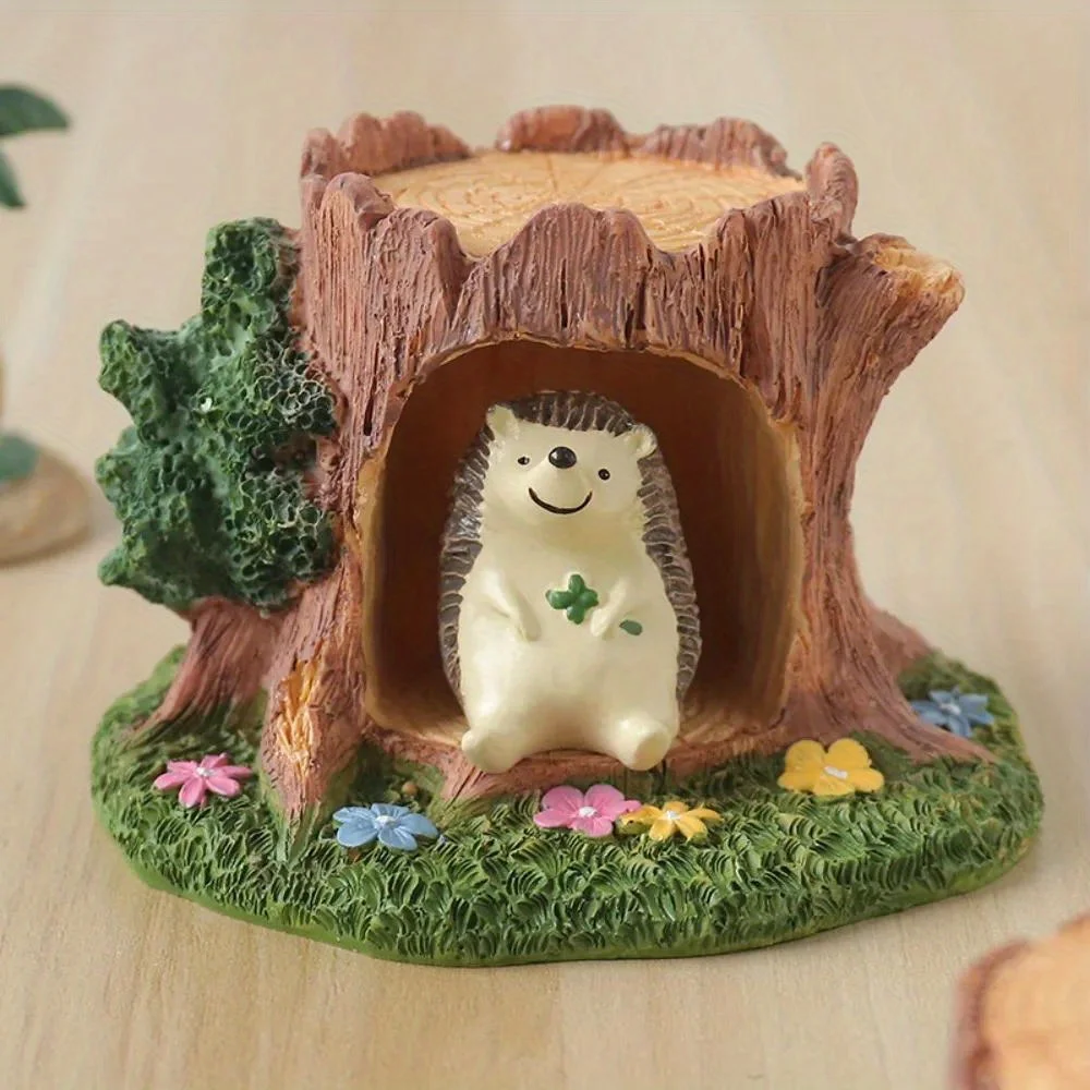 Miniatur Dekorasi Meja Resin Lubang Pohon Hutan Ajaib untuk Dekorasi Rumah Kantor, Ornamen Kerajinan Terinspirasi Alam, dan Ide Hadiah
