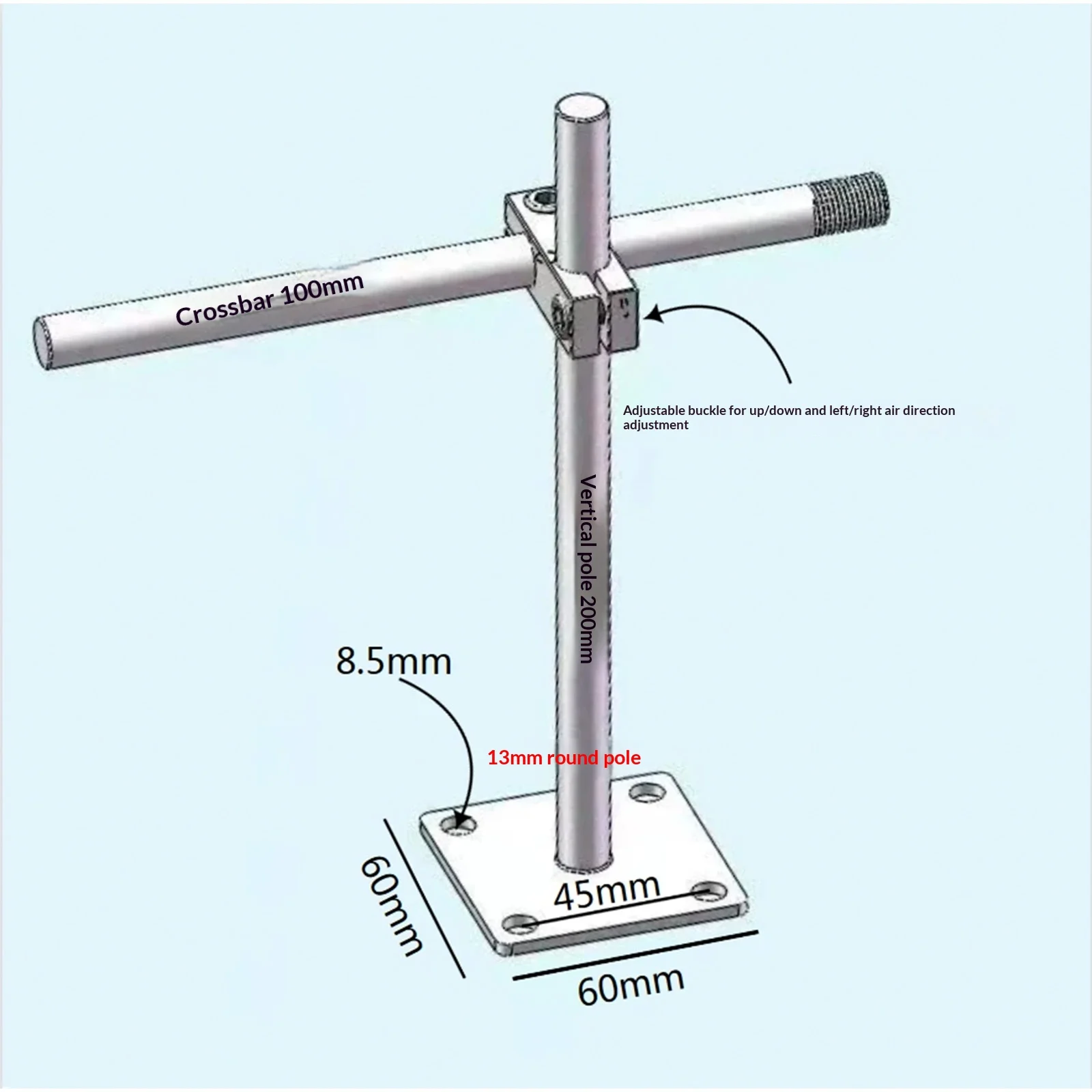Angle‑Adjustable Air Knife Fixing Bracket 304 Stainless Steel Aluminum Alloy Mount Base For Air Knife Installation