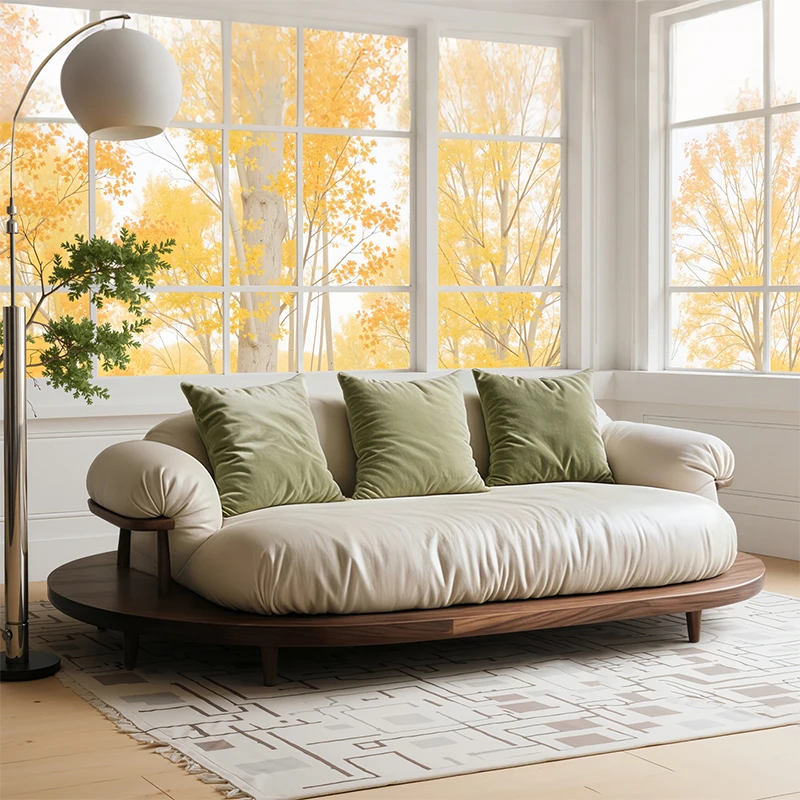 Arc leisure sofa moon arc black walnut creative furniture