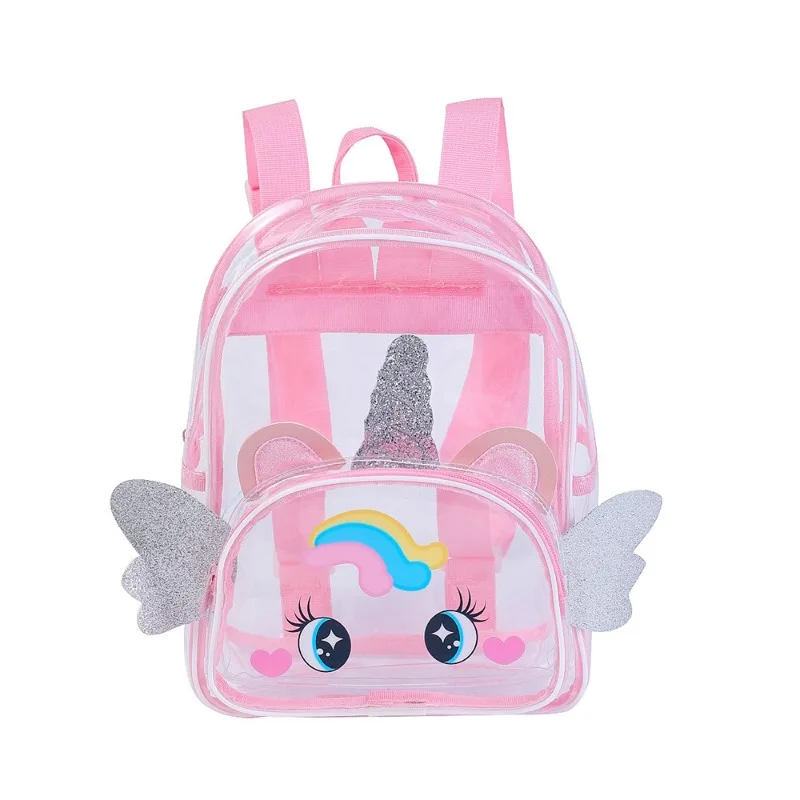 2024 New Transparent Children Backpacks Cartoon Jelly Schoolbag Kids Unicorn Cute Shoulders Bag for Girls Waterproof Travel Bag