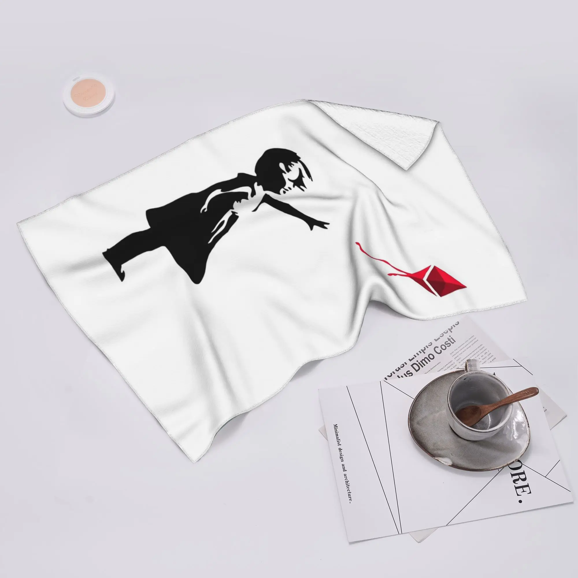 Custom Ethereum x Banksy Balloon Girl Soft Face Towel Quick Dry Pool Bath Cotton Towels Breathable