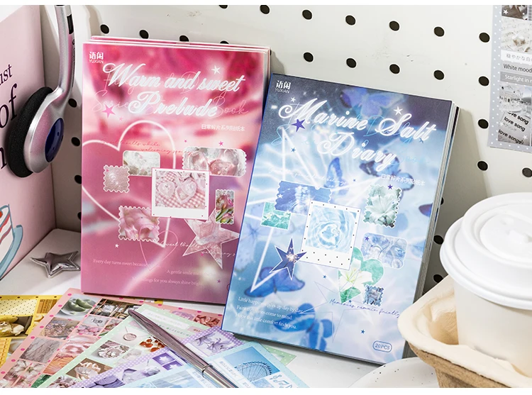 TIANZI 20 Sheets Die Cut Stickers Book Cute Cartoon Decorative Scrapbooking Materials Handmade Diary Japanese Stationery Supplie