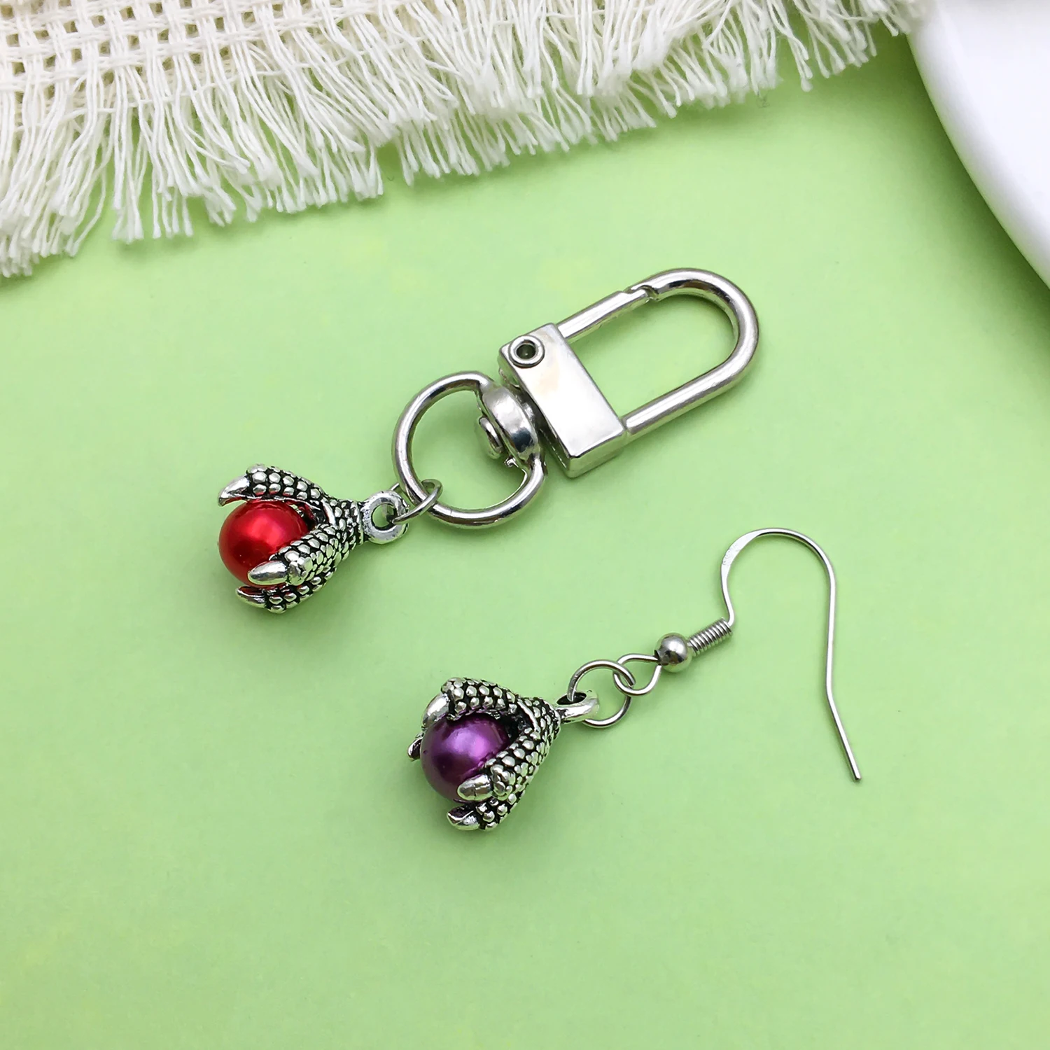 20pcs Colorful Alloy Dragon Claw Charms