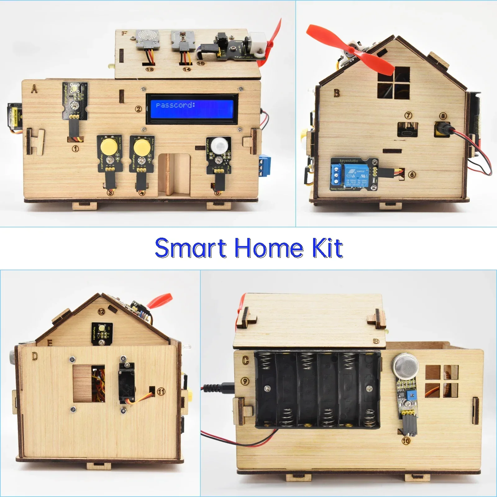 Kebestudio Kit rumah IOT cerdas dengan papan PLUS untuk Kit pemula Arduino DIY pemrograman STEM Projetcs/mainan DIY yang sesuai CE