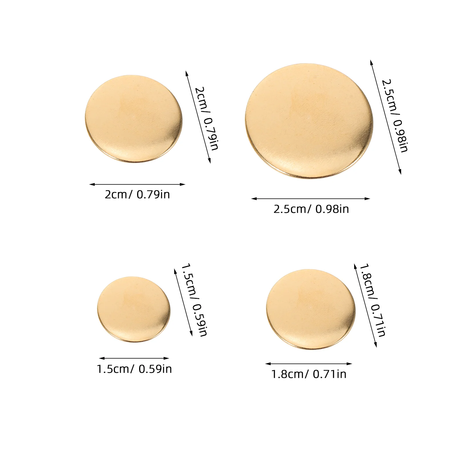 80 قطعة أزرار نحاسية مستديرة الذهب إنهاء الخياطة اكسسوارات ل الدعاوى السترات معاطف الزي الرسمي أزرار الملابس DIY بها بنفسك #4