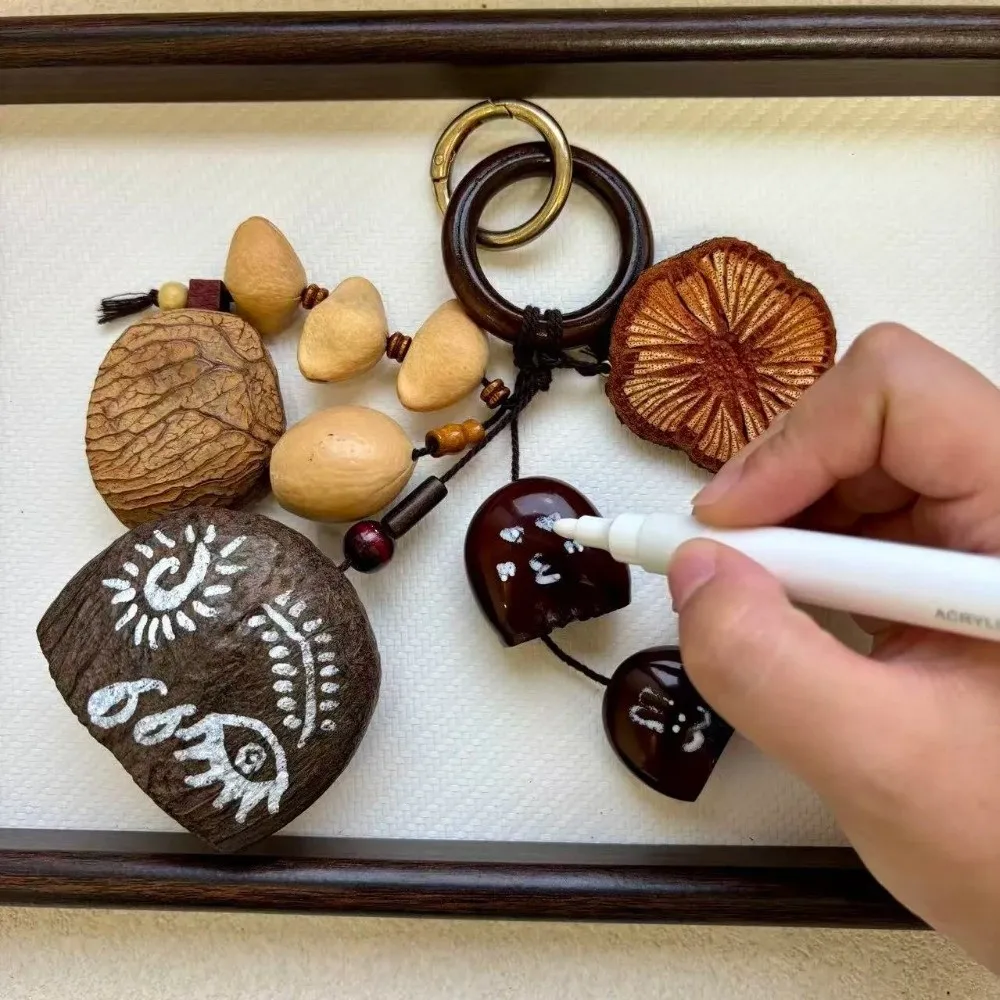 Natural Nut Shell Nut Shell Bell Sound Ringing Handmade Natural Fruit Shell Pendant Hand Cranked Hanging Bell