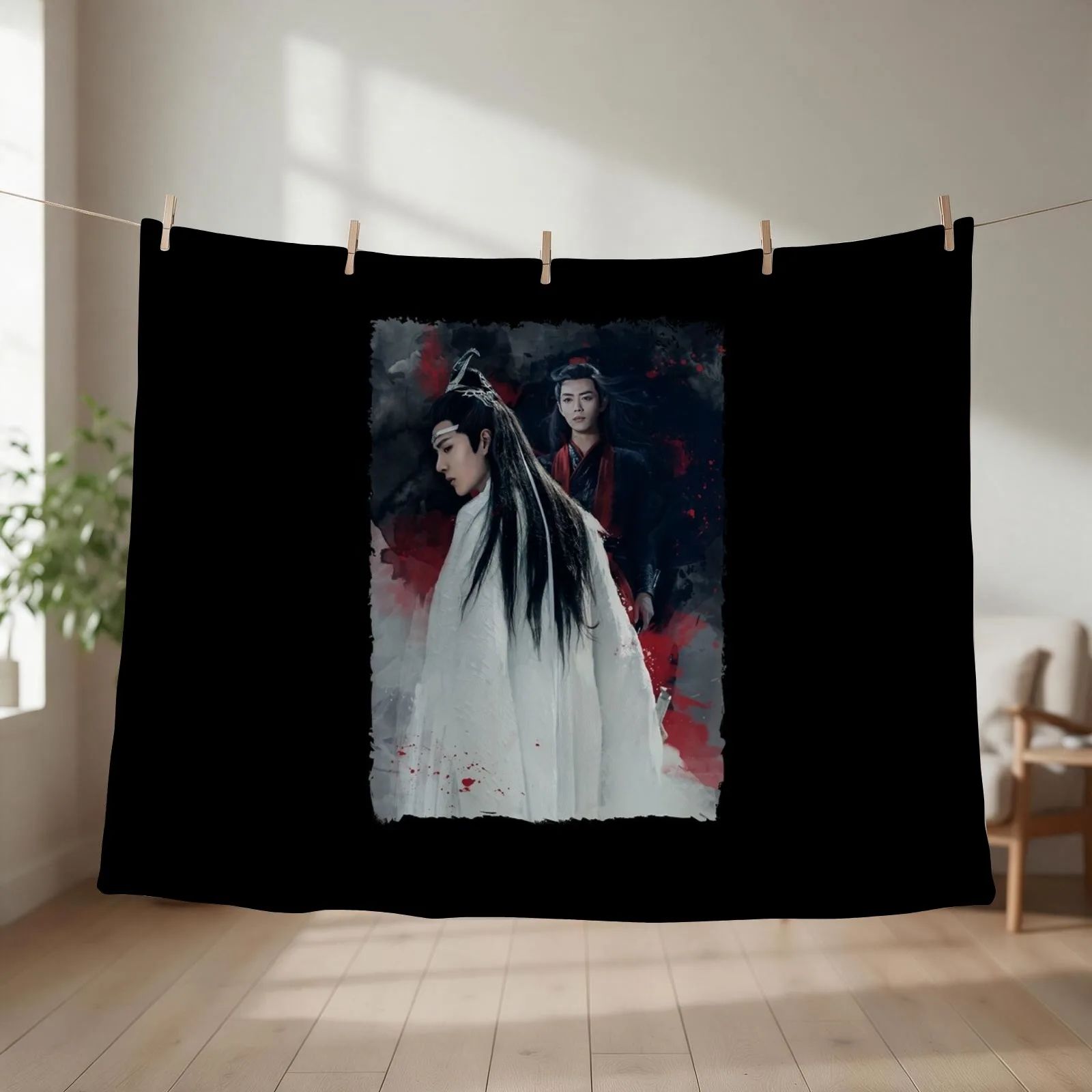 Funny Men Wangxian The Untamed Cute Gift Throw Blanket couch cozy soft plush fuzzy picnic outdoor blanket