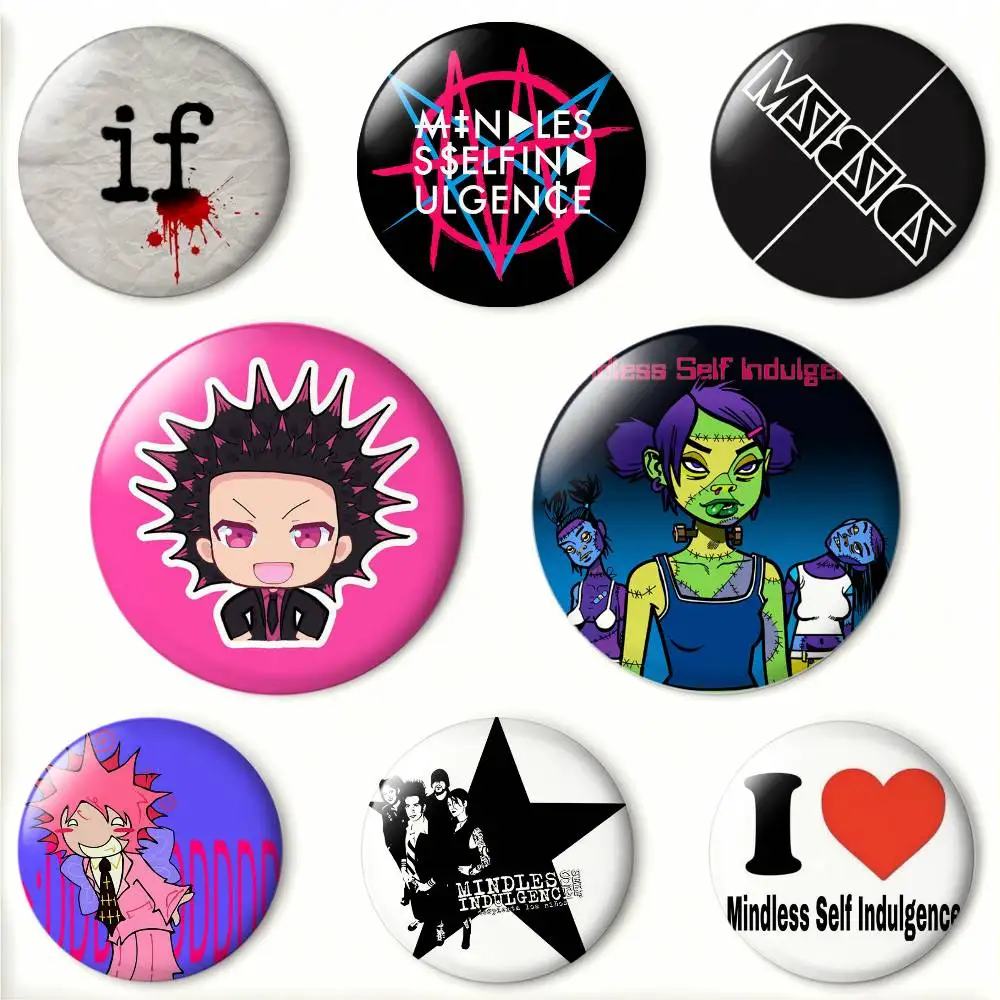 M-Mindless Self Indulgence Jimmy  Laser Badge Creative Pins Brooch for Bag Clothes Hat Decor Gifts Fans Collect