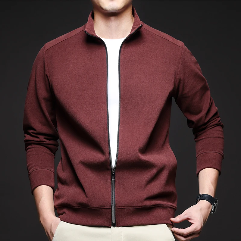 سترة مخملية ألمانية جديدة لخريف وشتاء 2025 مزدوجة الجوانب معطف رجالي بسحاب وياقة واقفة مع قلنسوة دافئة #4