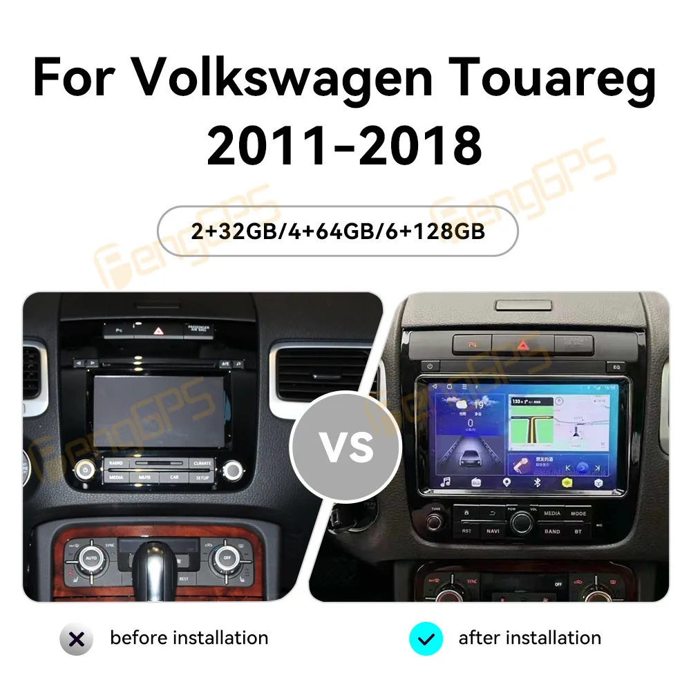 For Volkswagen Touareg 2011 - 2019 Android Car Radio Screen 2din Stereo Receiver Autoradio Multimedia Player Gps Navi Unit