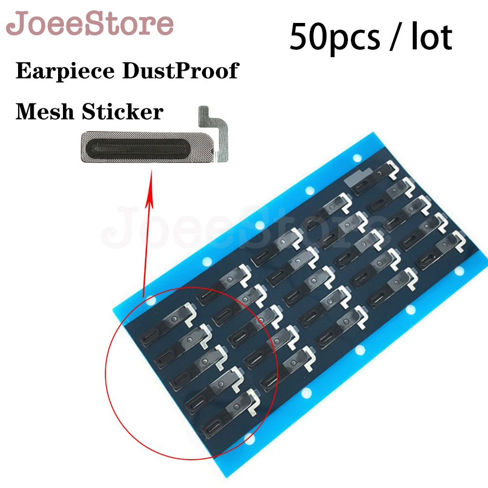 JoeeStore 50pcs Earpiece Mesh for iPhone 7 6 6S 8 Plus X XS R 11 12 Pro Max Anti Dust Adhesive Sticker Receiver Net Speaker Tape