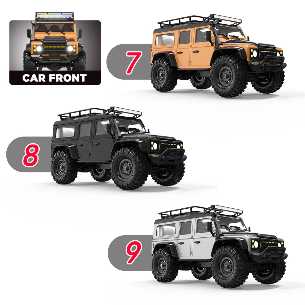 HB R1601 Rc Car 1:16 Rc Offroad 4x4 Bronco Defender Simulation Car Model With Metal Frame And lamp Group Car Toys For Boys Adult
