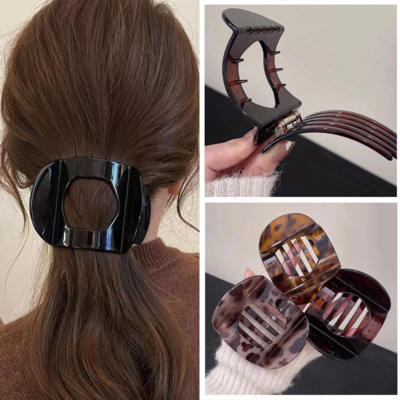 2025 coreano ácido acético grampo de cabelo acessórios para o cabelo colher clipe de primavera leopardo grampo de cabelo clipe superior simples headpiece