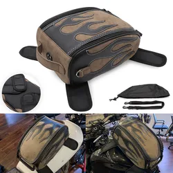 Motorcycle PU Leather Magnetic Oil Fuel Tank Travel Bag Storage Pouch For Harley Honda Suzuki Kawasaki