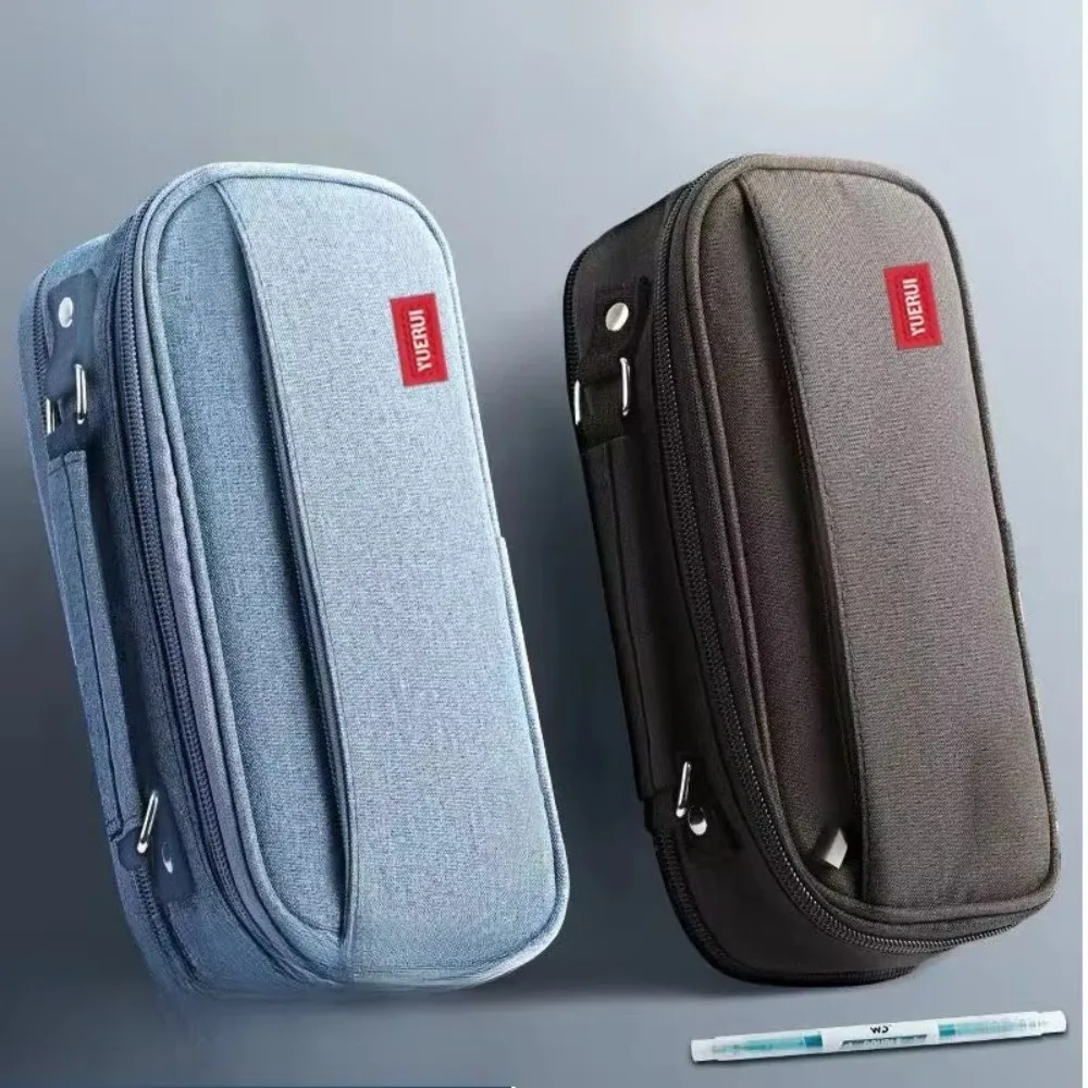 High Quality Multi Layer Partition Pencil Case Handheld Thickened Stationery Bag Waterproof Large Capacity Pen Bag