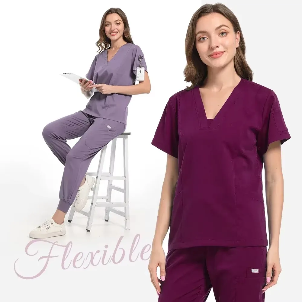 New Unisex Scrub Suit Medicals Clothing for Women Jogger Set Elastic Hospital Uniforms Scrubs Medical Lab Coats Nurse Uniform